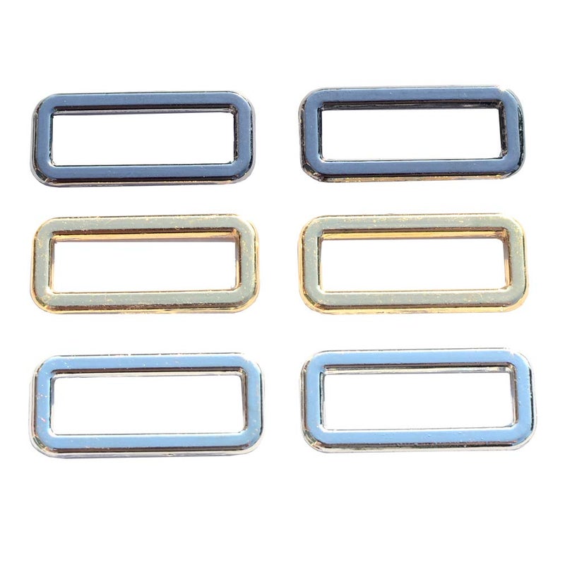 DGOL 30pcs 1 inch Thin Belt Bag Die Cast Rectangle Ring Buckles Webbing Strap Loops Adjuster Square Buckle in 3 Color - Image 2